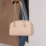 Chanel 2015 Calfskin Mademoiselle Chain Bowler Bag GHW