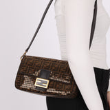 Limited Edition Fendi Re-Edition Zucca Sequin Baguette