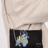 Prada Nylon French Bulldog Chain Pochette