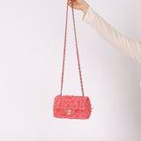 Chanel 2021 Tweed Pink Mini Rectangular Flap