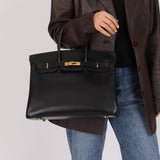 Hermès 2003 Noir Courchevel Retourne Birkin 35 GHW