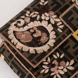 Fendi Zucca Paisley Embroidered Baguette