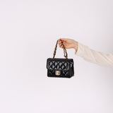 Chanel 1996 Patent Top Handle Mini Square Turnlock Flap