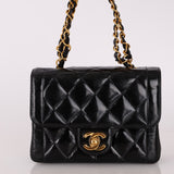 Chanel 1996 Patent Top Handle Mini Square Turnlock Flap