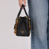 Rare Prada Saffiano Floral Applique Garden Mini Bag