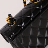 Chanel 1996 Patent Top Handle Mini Square Turnlock Flap