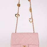 Chanel 22B Lambskin Heart Charms Mini Single Flap