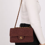 Ultra-Rare Chanel 1998 Embroidered Camellia Small Classic Flap 24k GP