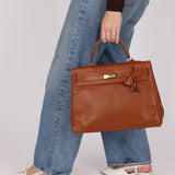 Limited Edition Hermès 2012 Fauve Tadelakt Ghillies Kelly Retourne 35 GHW