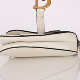 Dior 2019 Grained Leather Mini White Saddle