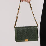 Chanel 2018 Crumpled Chevron Wallet On Chain