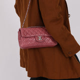 Chanel 2008 Mauve Rose Soft Lambskin East West Classic Flap