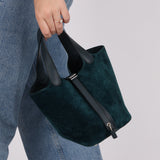 Limited Edition Hermès 2014 Blue Peacock Doblis and Vert Cyprès Swift Picotin 18