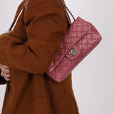 Chanel 2008 Mauve Rose Soft Lambskin East West Classic Flap