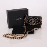 Chanel 2024 Patent Chain Heart Around Cardholder on Chain