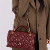 Chanel 2013 Calfskin Bordeaux Chain Shoulder Bag