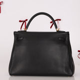 Hermès 2009 Noir Swift Kelly 32 GHW
