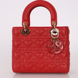 Limited Edition Dior 2021 Dioramour Red Hearts Small Lady Dior