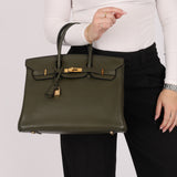 Ultra-Rare Hermès x Margiela 2000 Khaki Togo Retourne Birkin 35 GHW
