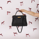 Hermès 2009 Noir Swift Kelly 32 GHW