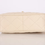 Chanel 1996 Ivory Caviar Mini Square Turnlock Camera Bag