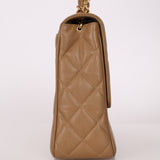 Rare Chanel 1995 Latte Caviar XL Turnlock Top Handle