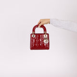 Dior 2017 Red Patent Chain Mini Lady Dior
