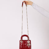 Dior 2017 Red Patent Chain Mini Lady Dior