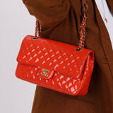 Limited Edition Chanel 2009 Patent Valentine Charms Classic Flap
