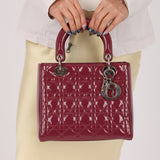 Dior 2012 Berry Mauve Patent Cannage Medium Lady Dior