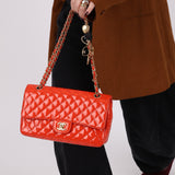 Limited Edition Chanel 2009 Patent Valentine Charms Classic Flap