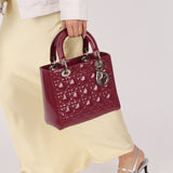 Dior 2012 Berry Mauve Patent Cannage Medium Lady Dior