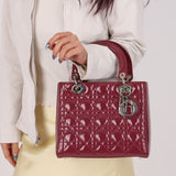 Dior 2012 Berry Mauve Patent Cannage Medium Lady Dior