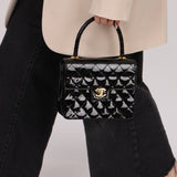 Vintage Chanel 24K GP Patent Kelly Top Handle