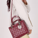 Dior 2012 Berry Mauve Patent Cannage Medium Lady Dior