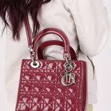 Dior 2012 Berry Mauve Patent Cannage Medium Lady Dior