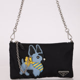 Prada Nylon French Bulldog Chain Pochette
