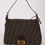 Rare Fendi Zucca Zip Mamma Baguette GHW