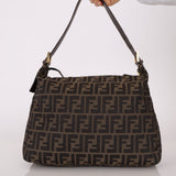 Rare Fendi Zucca Zip Mamma Baguette GHW