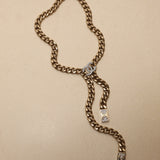 Chanel 2021 Crystal Curb Chain Necklace