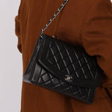Rare Chanel 1996 Lambskin Large Diana SHW