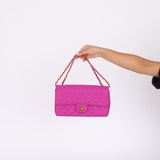 Ultra-Rare Chanel 1994 Magenta Nylon Classic Flap