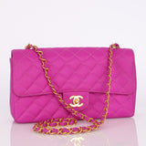 Ultra-Rare Chanel 1994 Magenta Nylon Classic Flap