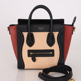 Celine Tri-color Nubuck Nano Luggage Tote