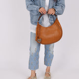 Dior 2007 Wood Whipstitch Cognac Hobo