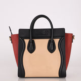 Celine Tri-color Nubuck Nano Luggage Tote