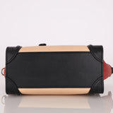 Celine Tri-color Nubuck Nano Luggage Tote