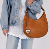 Dior 2007 Wood Whipstitch Cognac Hobo