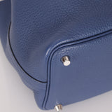 Hermès 2018 Bleu Brighton Capucine Taurillon Clemence and Swift Éclat Picotin Lock 18 PHW