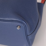 Hermès 2018 Bleu Brighton Capucine Taurillon Clemence and Swift Éclat Picotin Lock 18 PHW